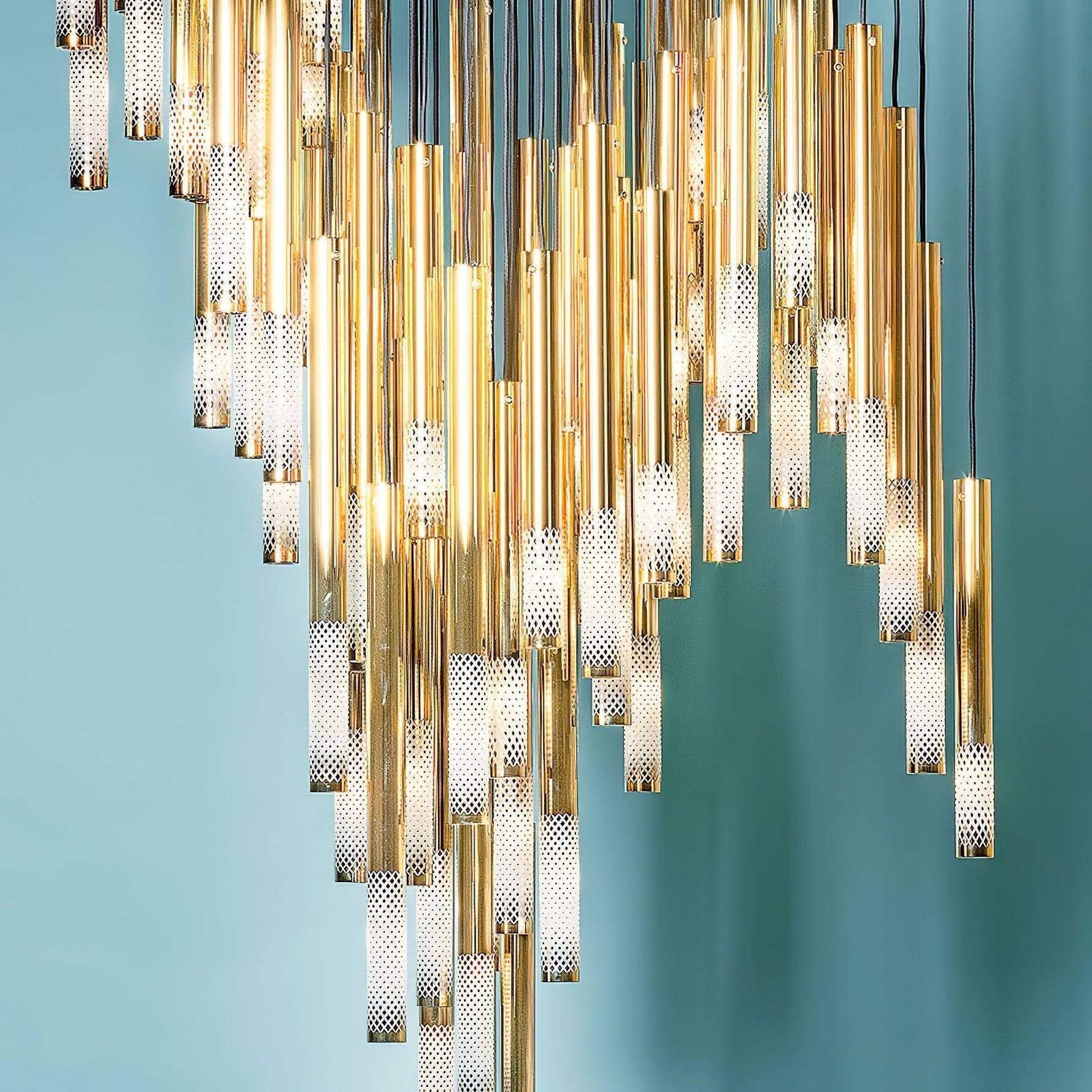 Ovynira Gold Rod Chandelier - Lamp Outdoor