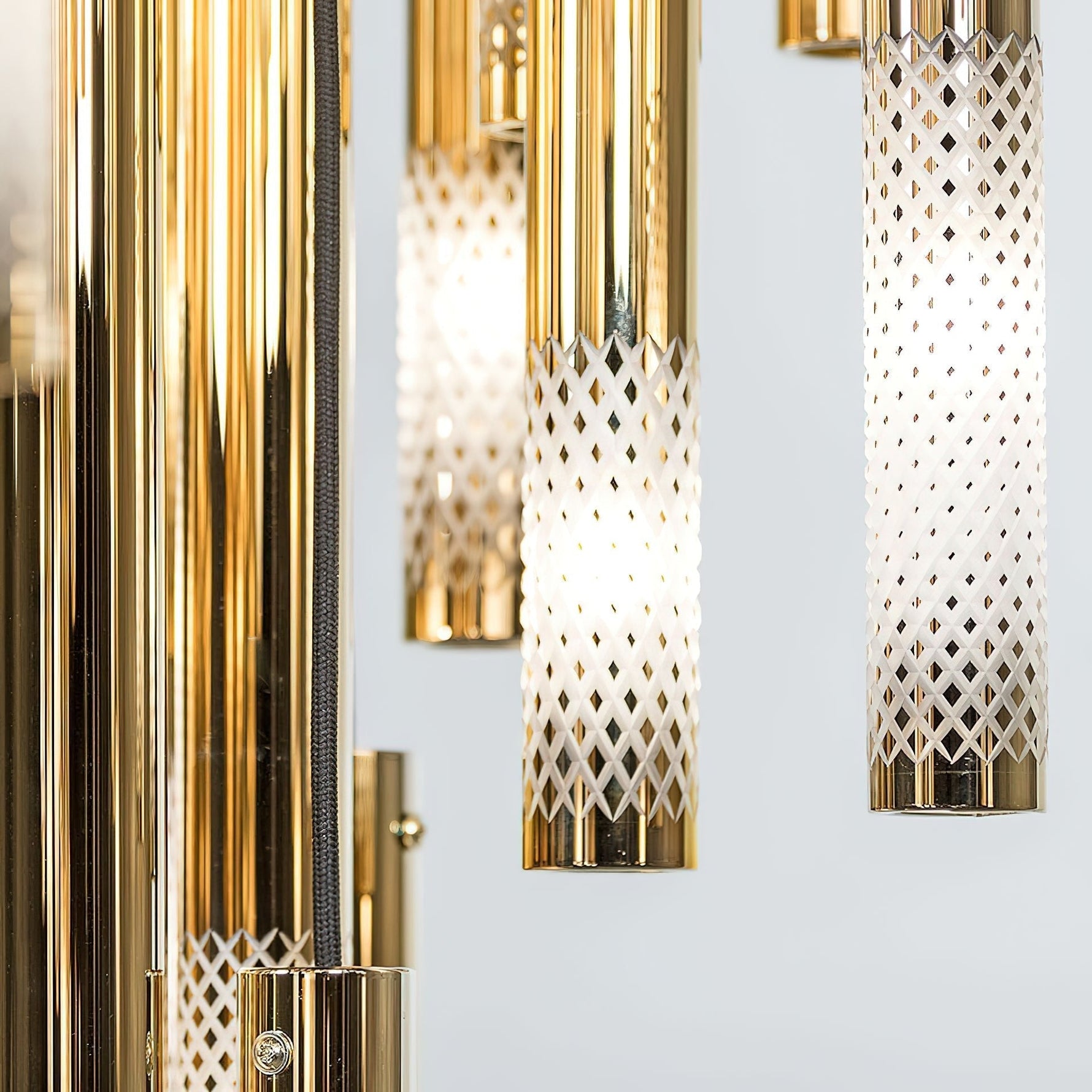 Ovynira Gold Rod Chandelier - Lamp Outdoor