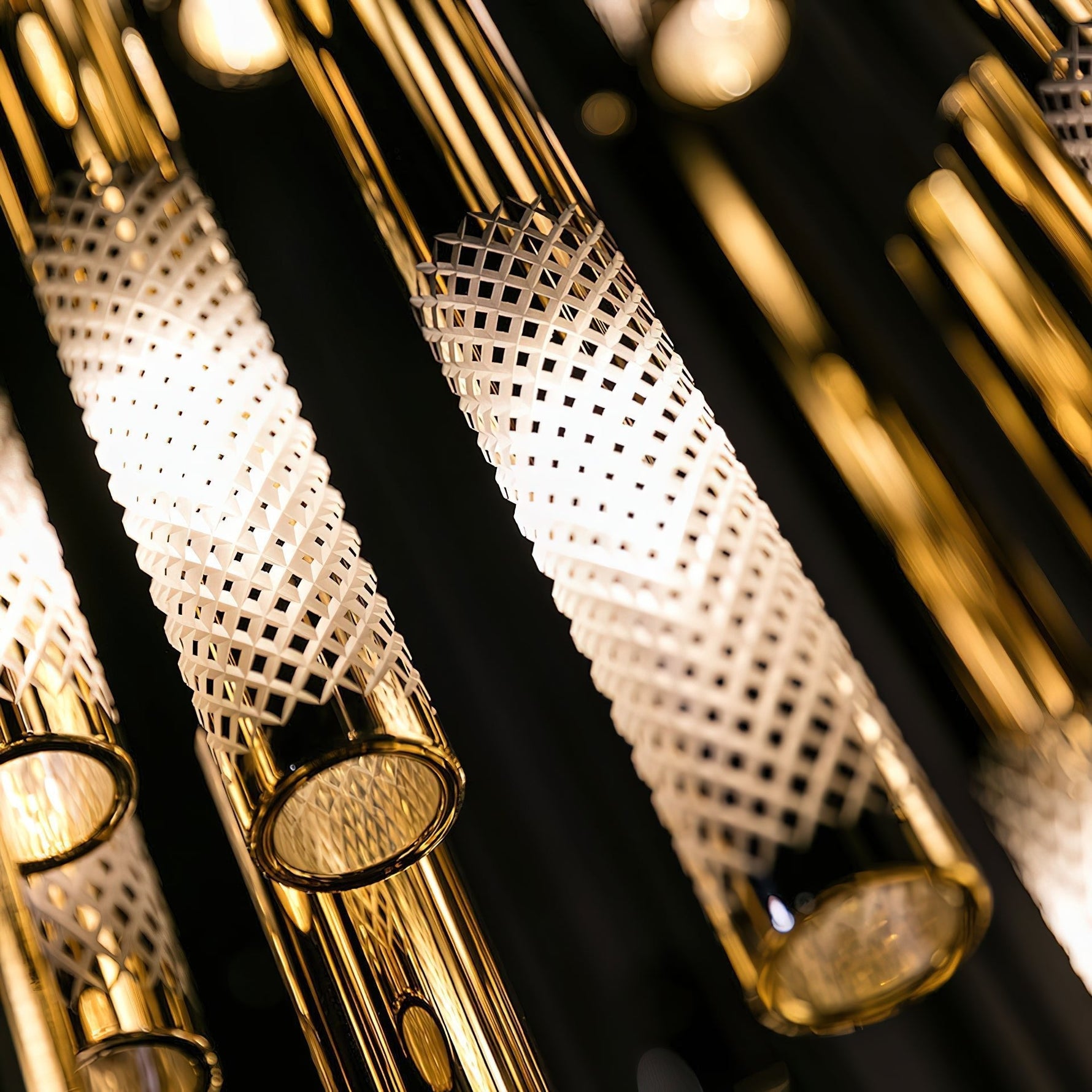 Ovynira Gold Rod Chandelier - Lamp Outdoor