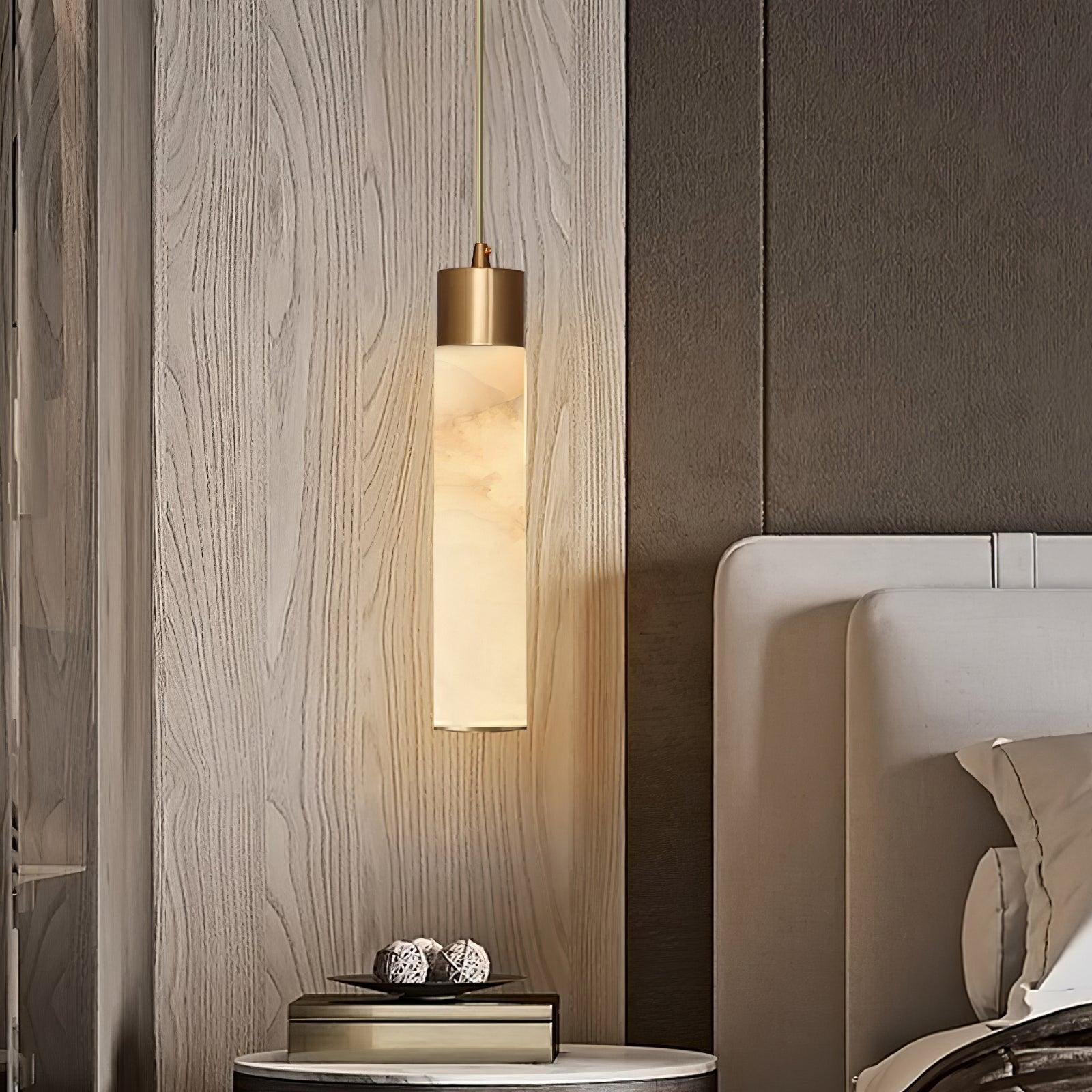 Ulzorila Cylinder Alabaster Pendant Light - Lamp Outdoor