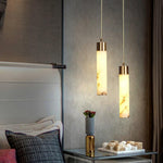 Ulzorila Cylinder Alabaster Pendant Light - Lamp Outdoor