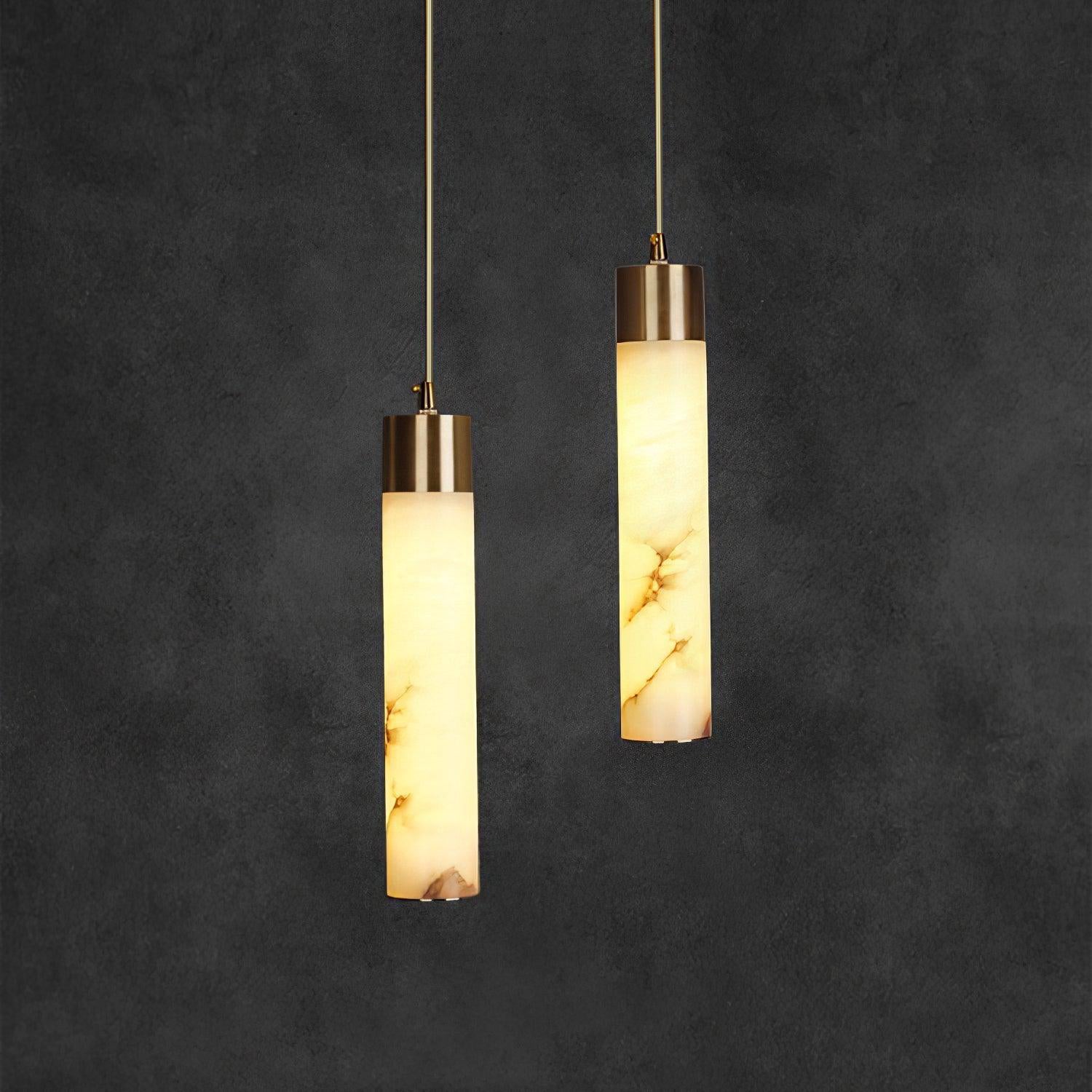 Ulzorila Cylinder Alabaster Pendant Light - Lamp Outdoor