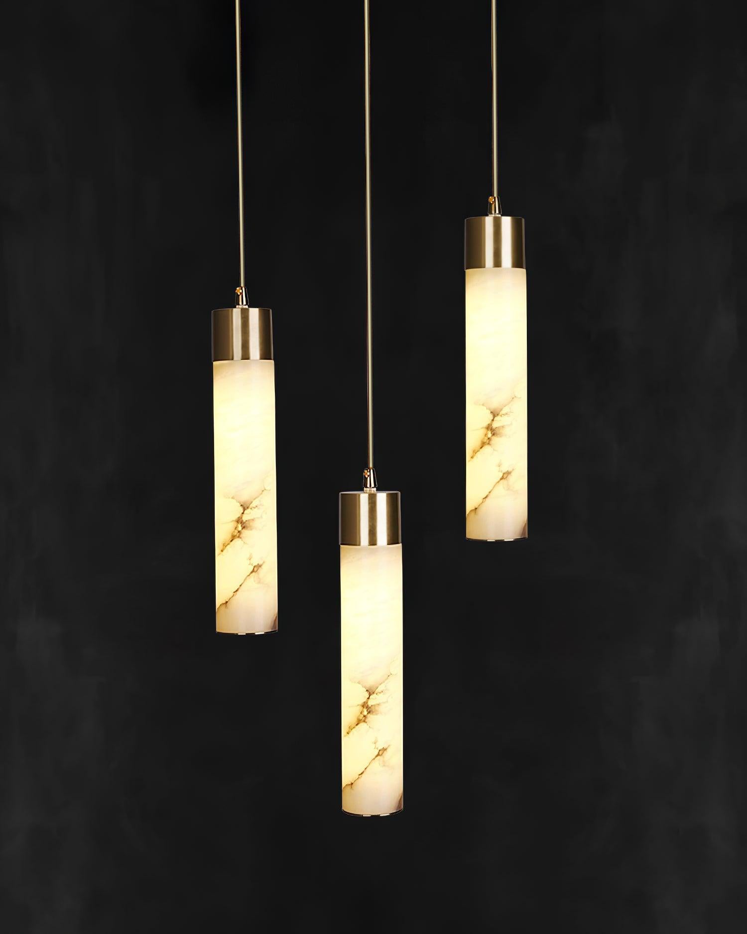 Ulzorila Cylinder Alabaster Pendant Light - Lamp Outdoor