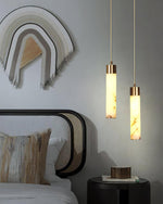 Ulzorila Cylinder Alabaster Pendant Light - Lamp Outdoor