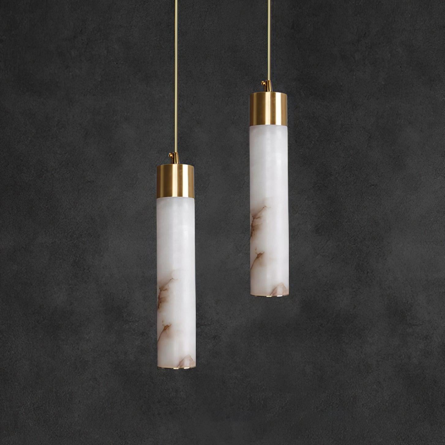 Ulzorila Cylinder Alabaster Pendant Light - Lamp Outdoor