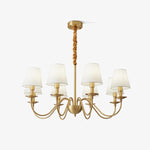 Tapered Fabric Brass Chandelier - Lamp Outdoor