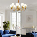 Tapered Fabric Brass Chandelier - Lamp Outdoor