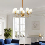 Tapered Fabric Brass Chandelier - Lamp Outdoor