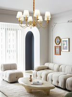 Tapered Fabric Brass Chandelier - Lamp Outdoor