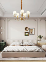 Tapered Fabric Brass Chandelier - Lamp Outdoor