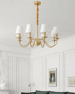 Tapered Fabric Brass Chandelier - Lamp Outdoor