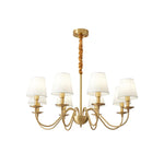 Tapered Fabric Brass Chandelier - Lamp Outdoor
