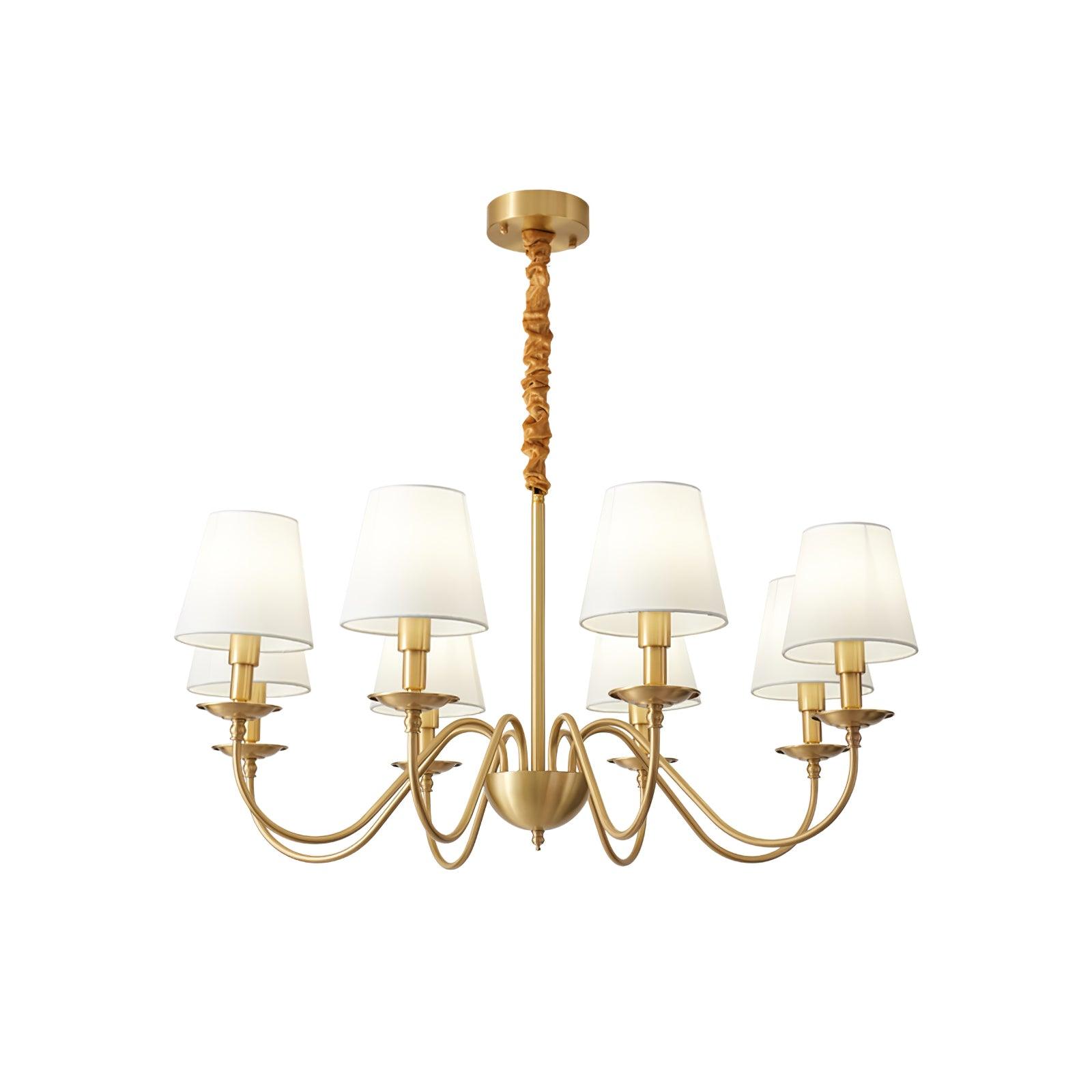 Tapered Fabric Brass Chandelier - Lamp Outdoor