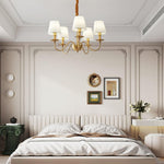 Tapered Fabric Brass Chandelier - Lamp Outdoor