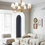 Tapered Fabric Brass Chandelier - Lamp Outdoor