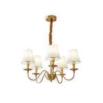 Tapered Fabric Brass Chandelier - Lamp Outdoor