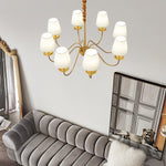 Tapered Fabric Brass Chandelier - Lamp Outdoor