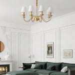 Tapered Fabric Brass Chandelier - Lamp Outdoor