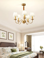 Tapered Fabric Brass Chandelier - Lamp Outdoor