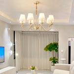 Tapered Fabric Brass Chandelier - Lamp Outdoor
