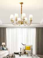 Tapered Fabric Brass Chandelier - Lamp Outdoor