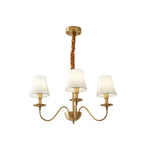 Tapered Fabric Brass Chandelier - Lamp Outdoor