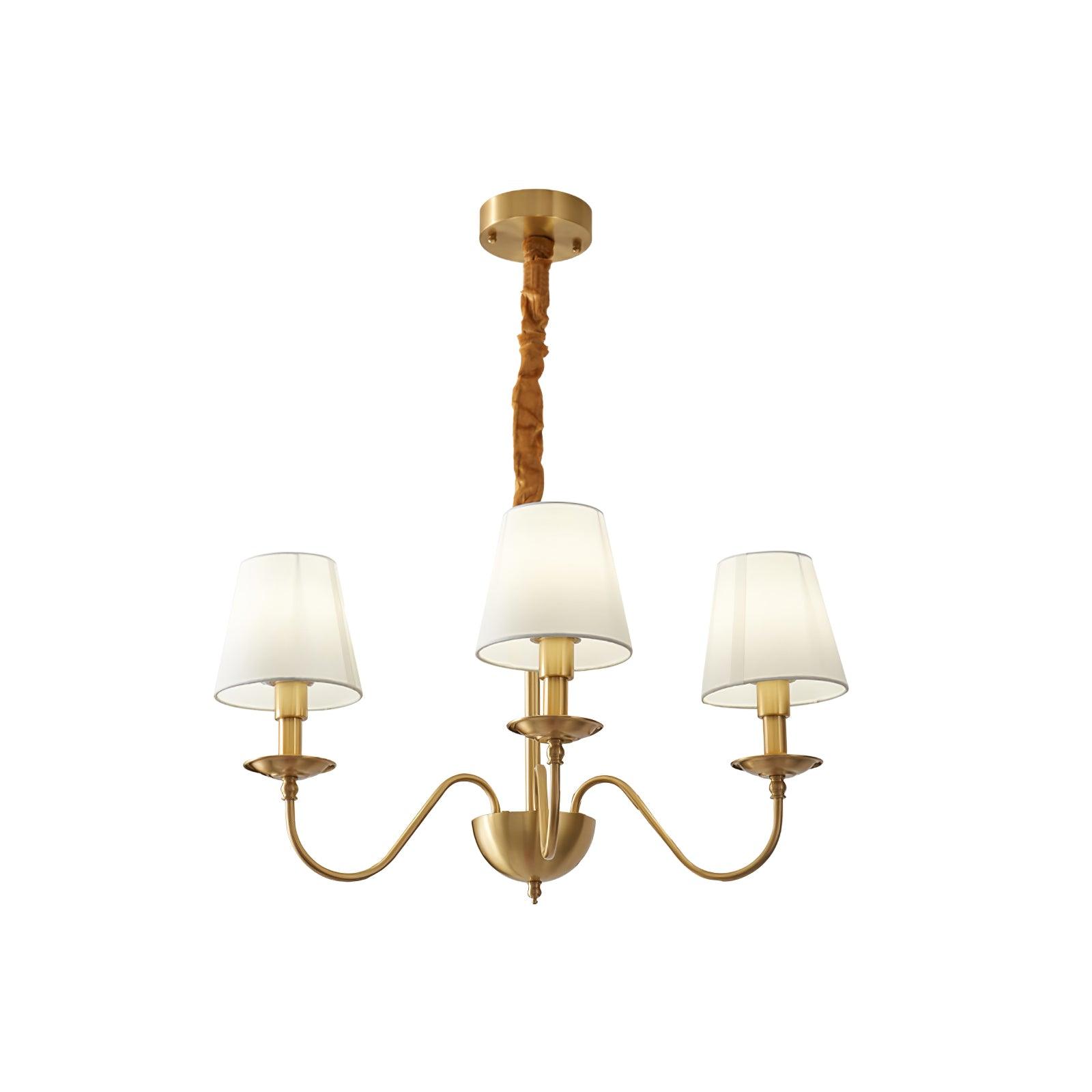 Tapered Fabric Brass Chandelier - Lamp Outdoor