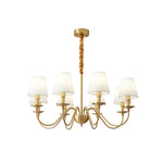 Tapered Fabric Brass Chandelier - Lamp Outdoor