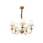 Tapered Fabric Brass Chandelier - Lamp Outdoor