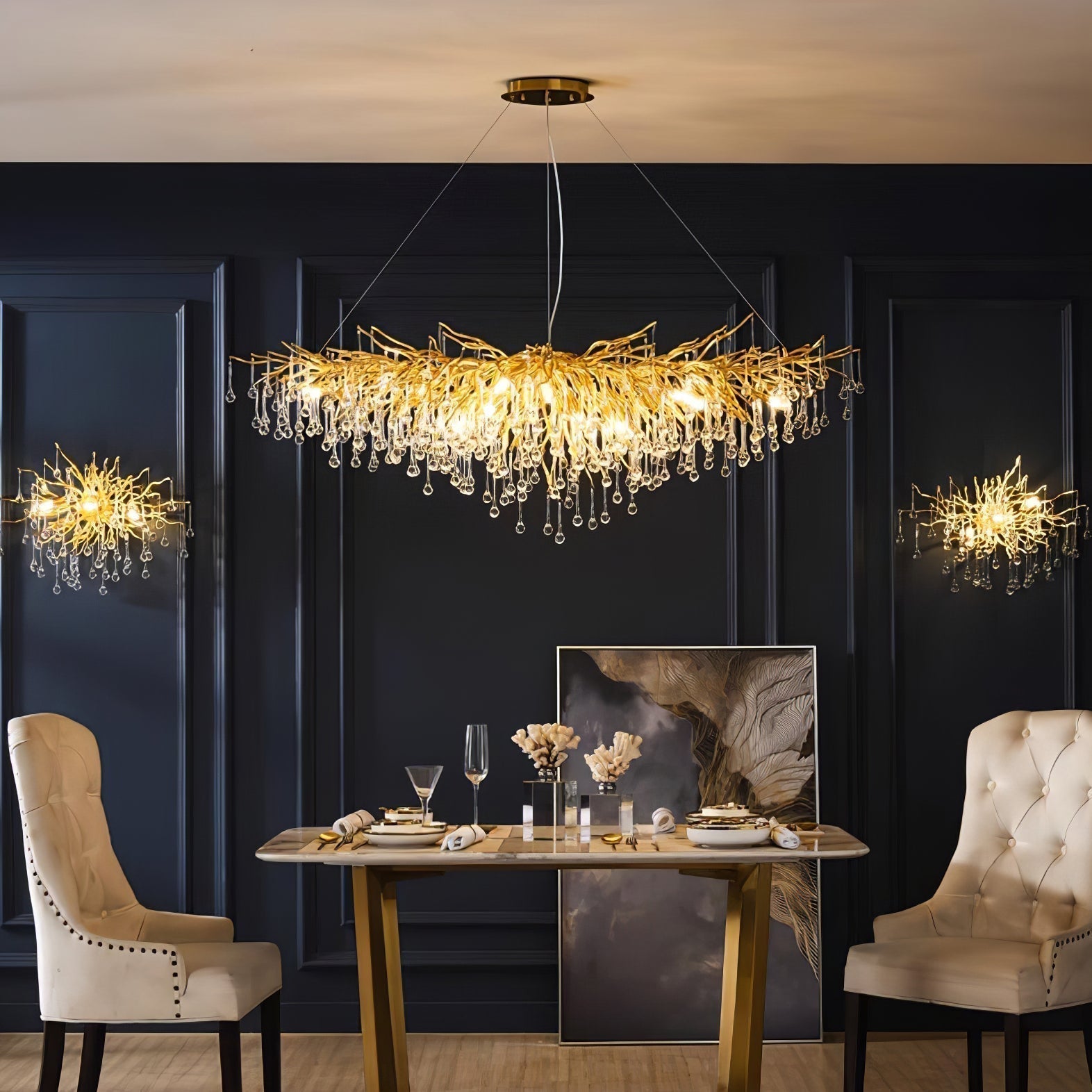 Teardrop Crystal Chandelier - Lamp Outdoor
