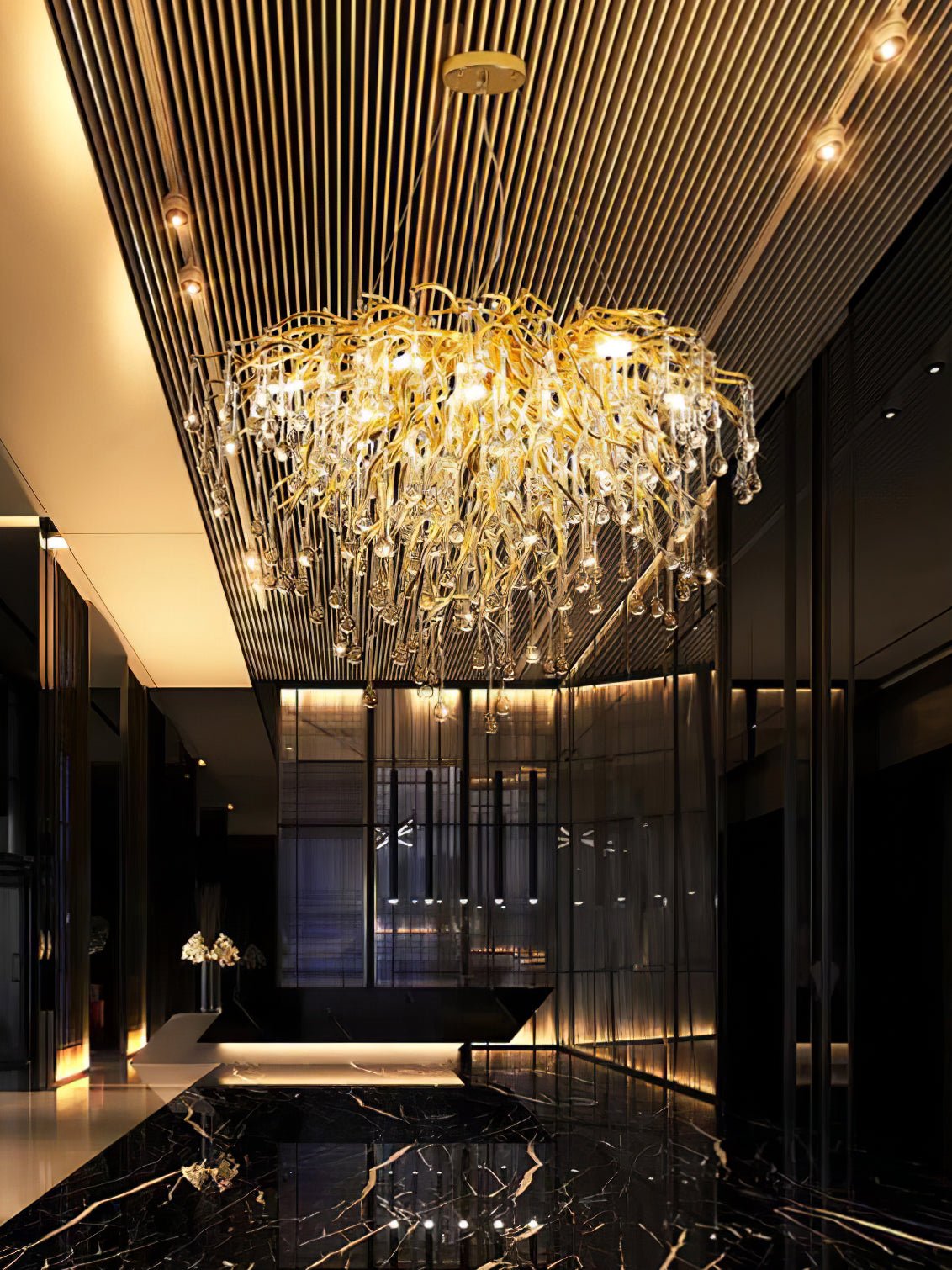 Teardrop Crystal Chandelier - Lamp Outdoor