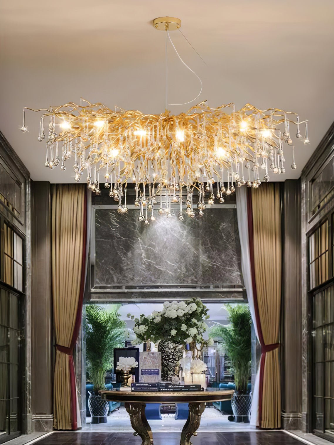 Teardrop Crystal Chandelier - Lamp Outdoor