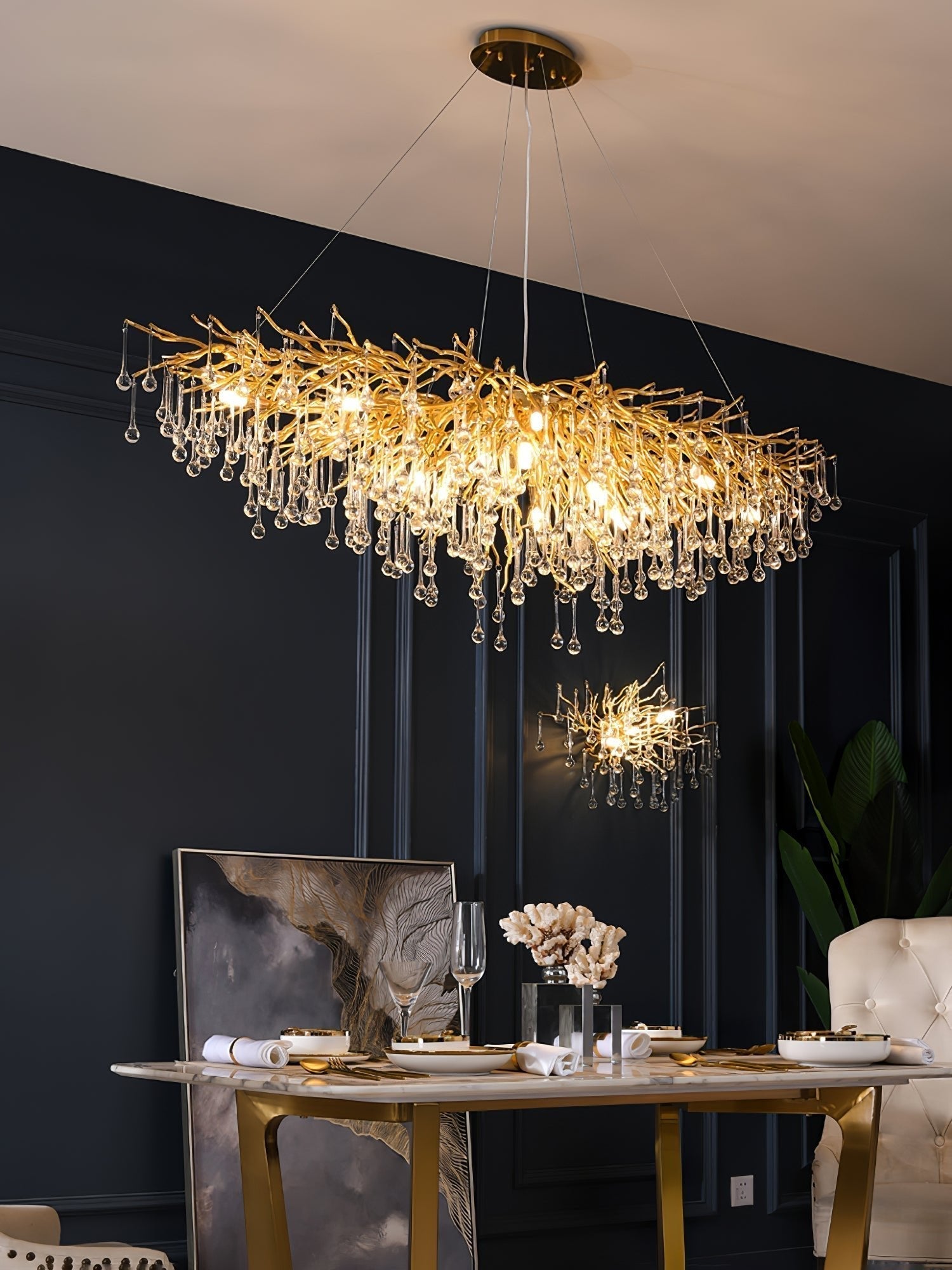 Teardrop Crystal Chandelier - Lamp Outdoor