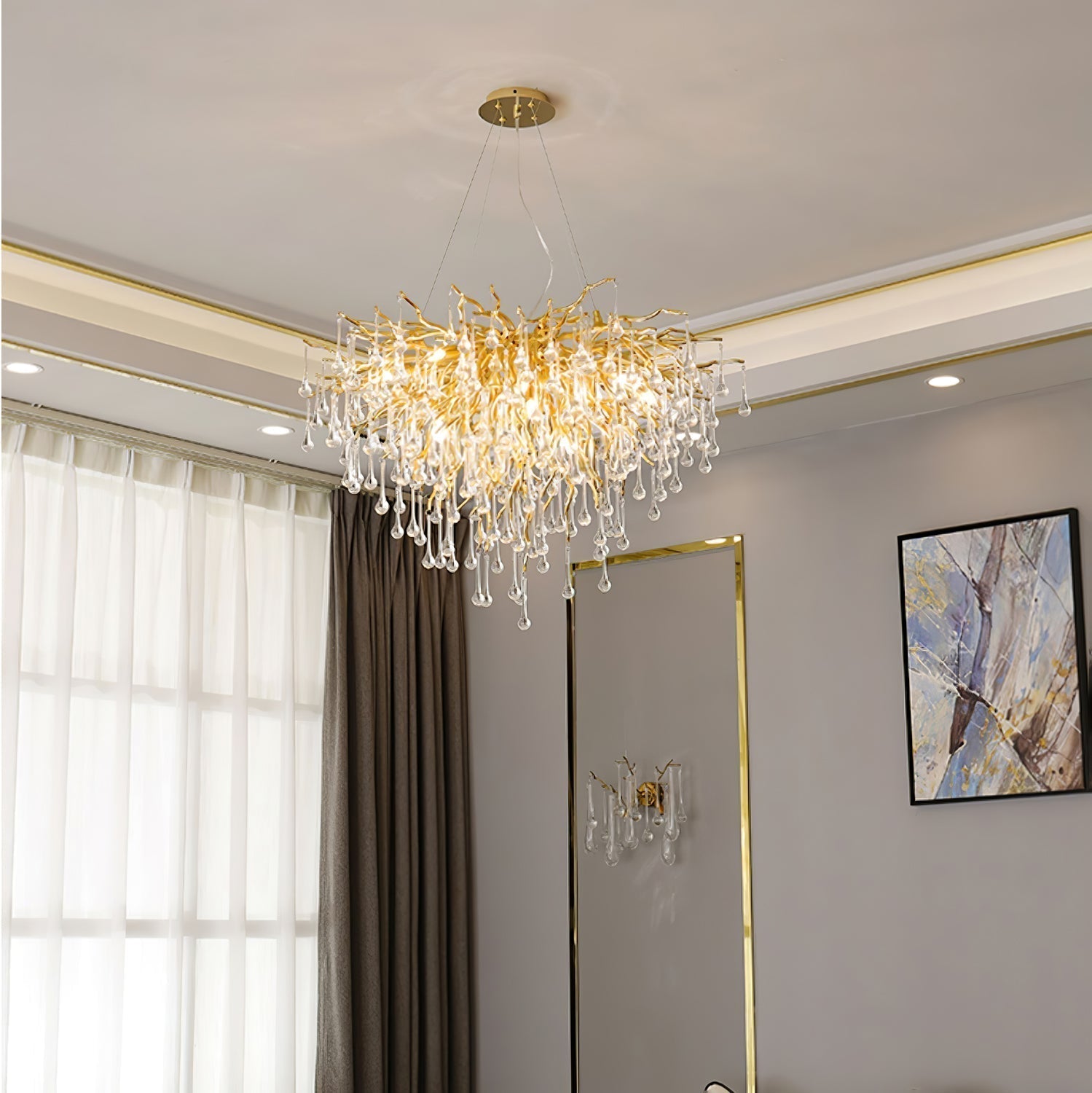 Teardrop Crystal Chandelier - Lamp Outdoor