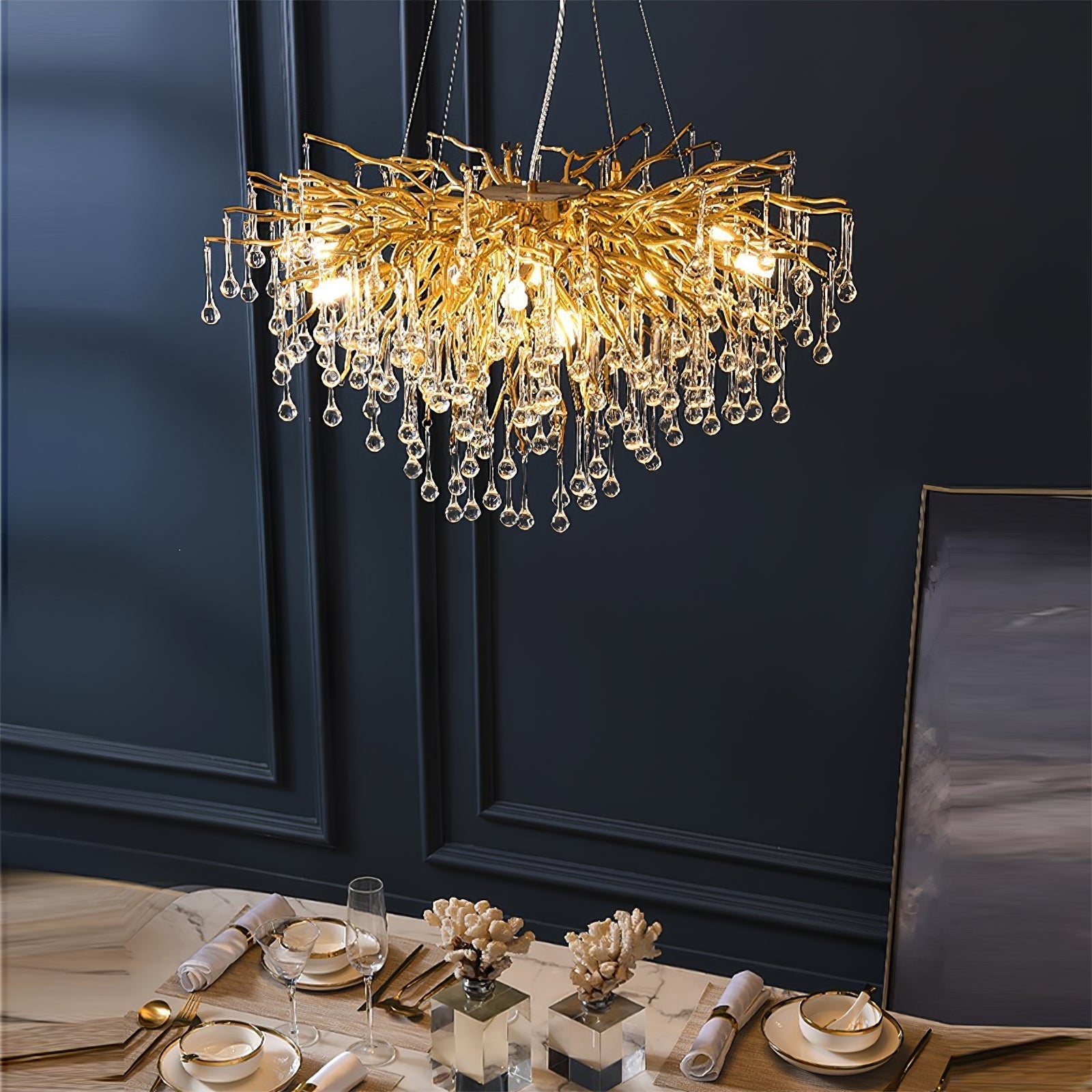 Teardrop Crystal Chandelier - Lamp Outdoor