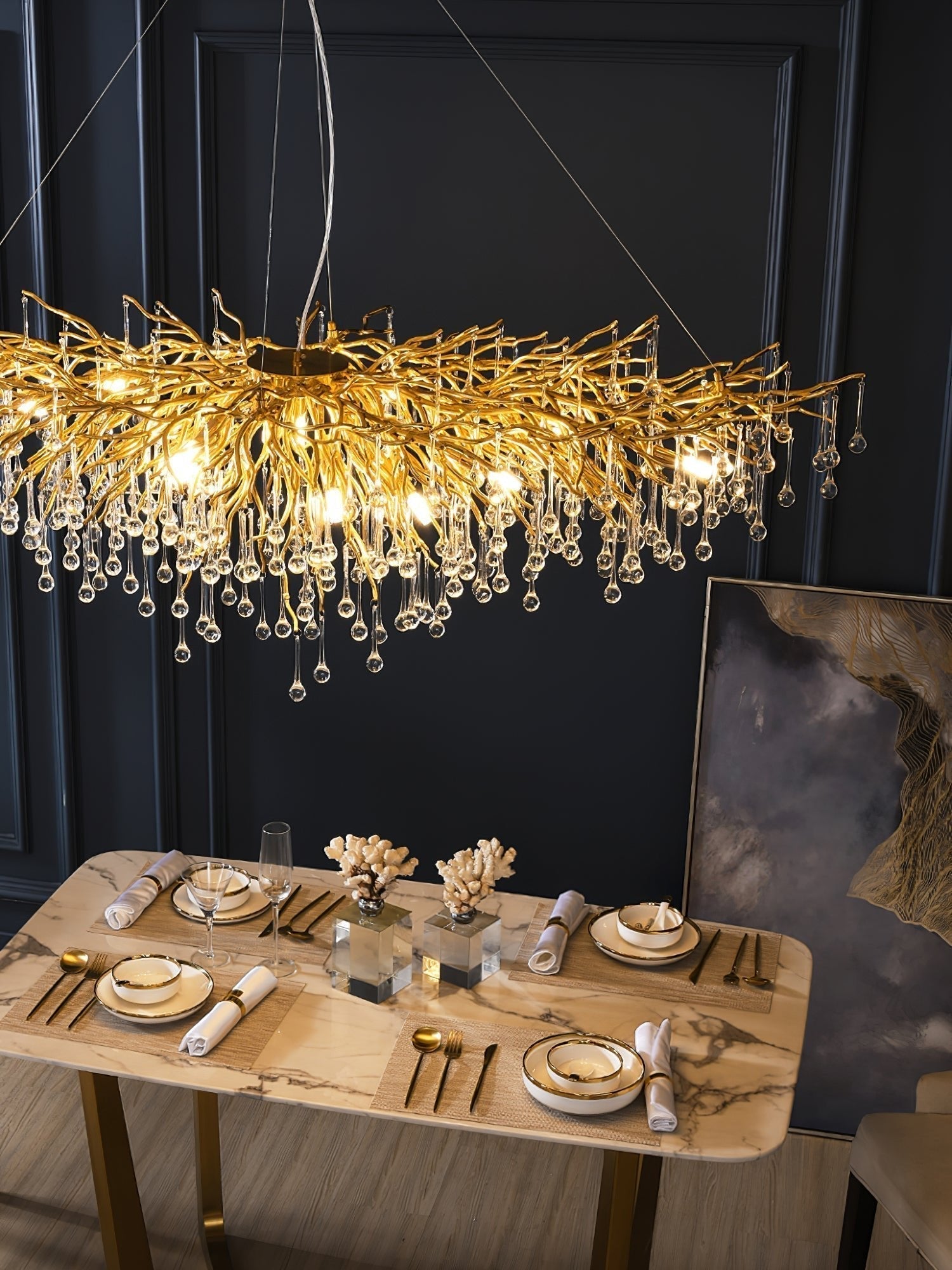 Teardrop Crystal Chandelier - Lamp Outdoor