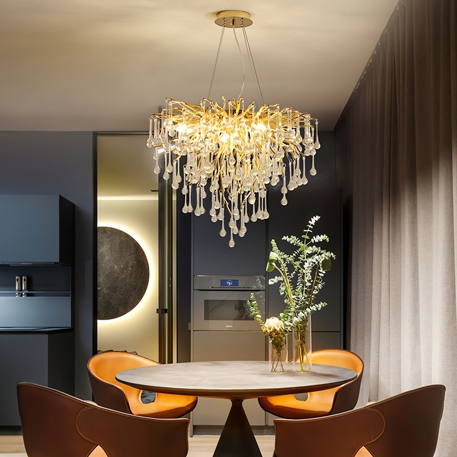 Teardrop Crystal Chandelier - Lamp Outdoor