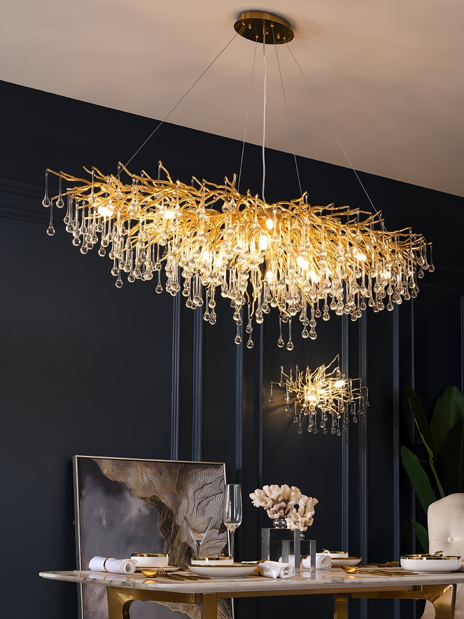 Teardrop Crystal Chandelier - Lamp Outdoor