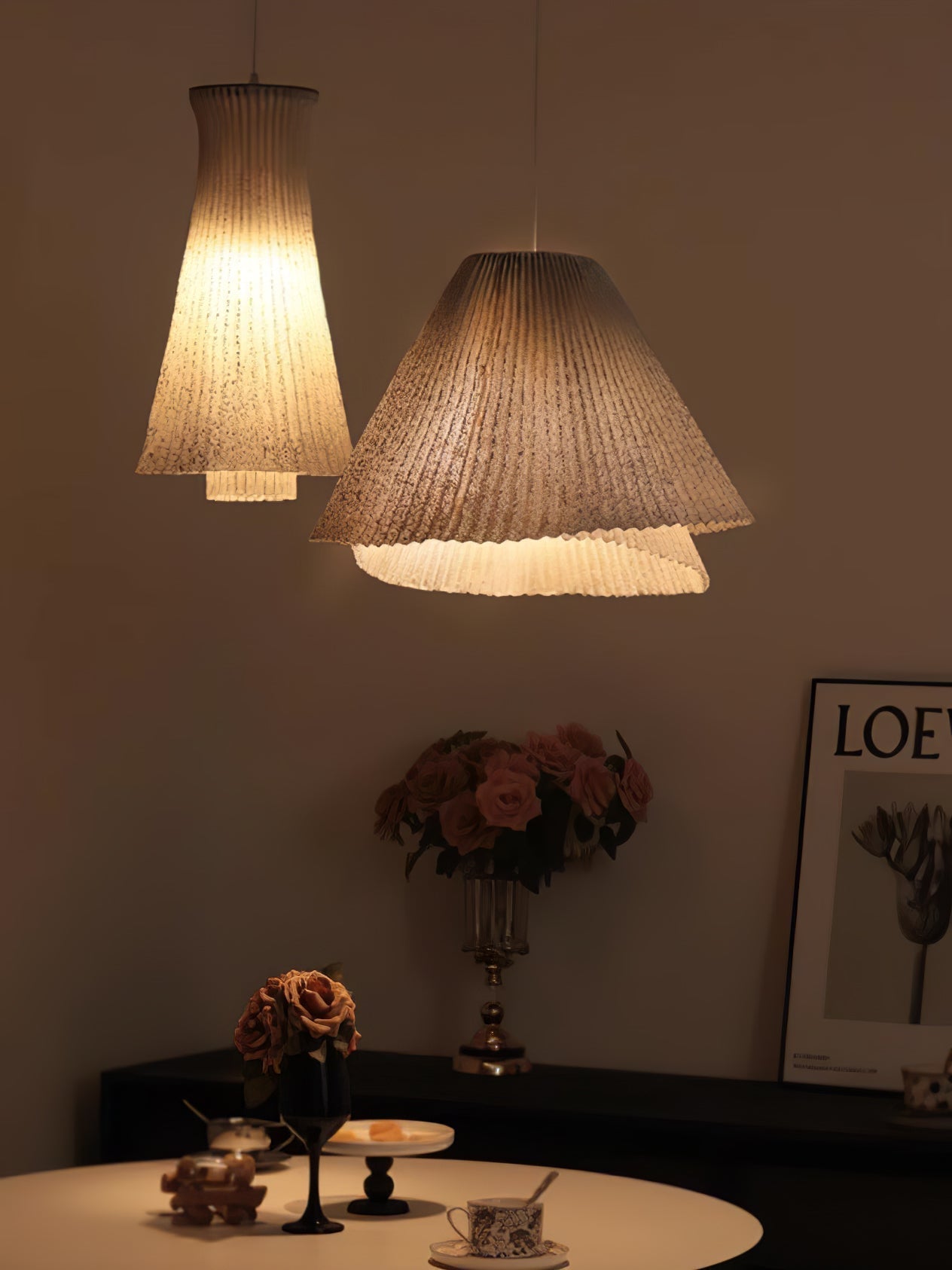 Stainless Steel Pleated Pendant Lamp - Lamp Outdoor