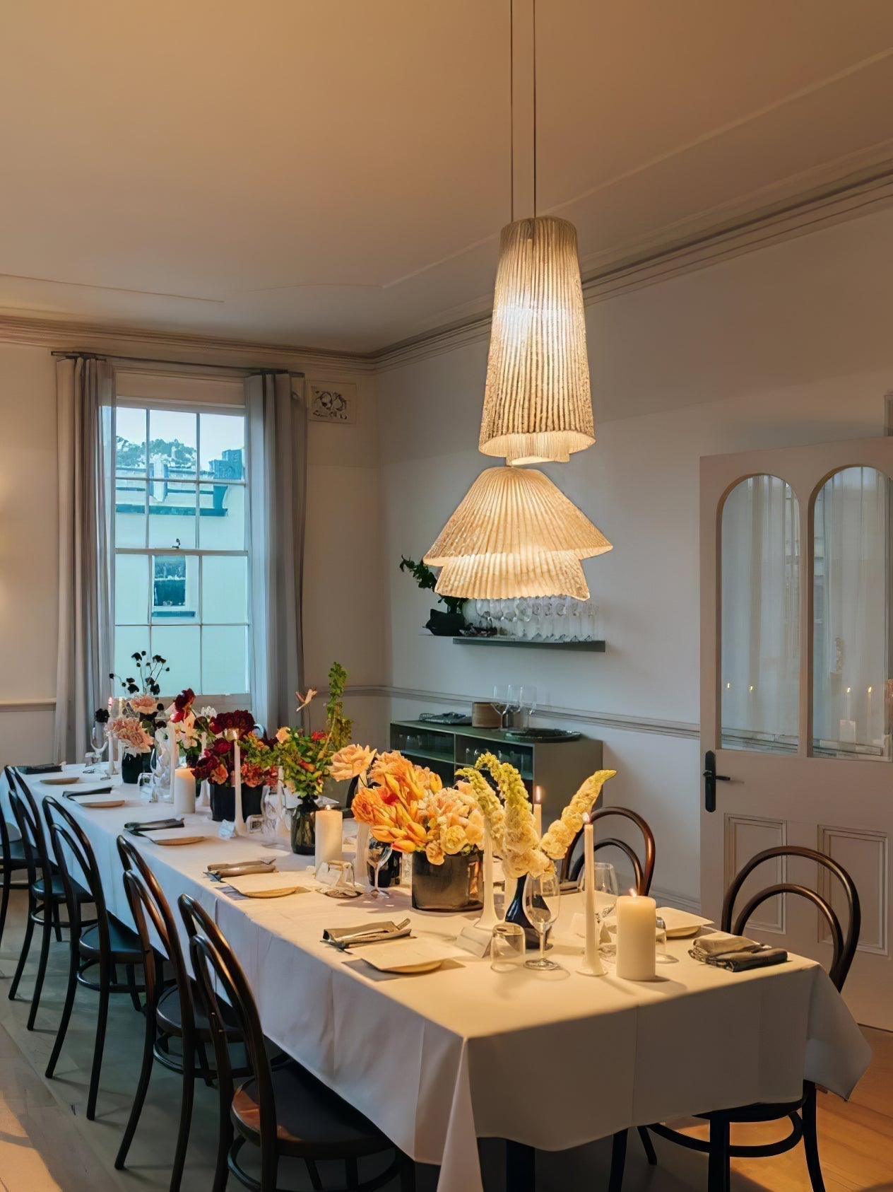 Stainless Steel Pleated Pendant Lamp - Lamp Outdoor