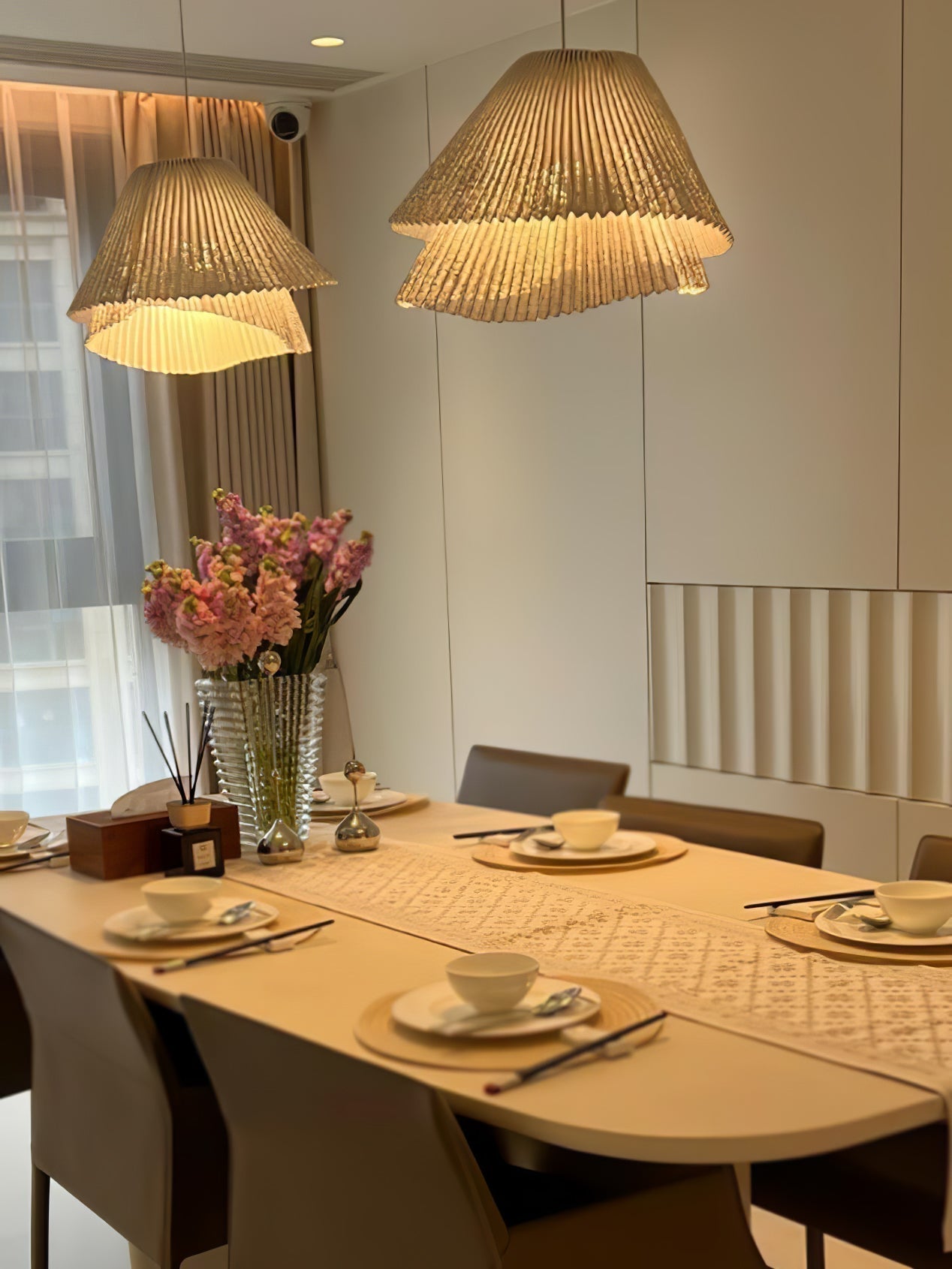 Stainless Steel Pleated Pendant Lamp - Lamp Outdoor
