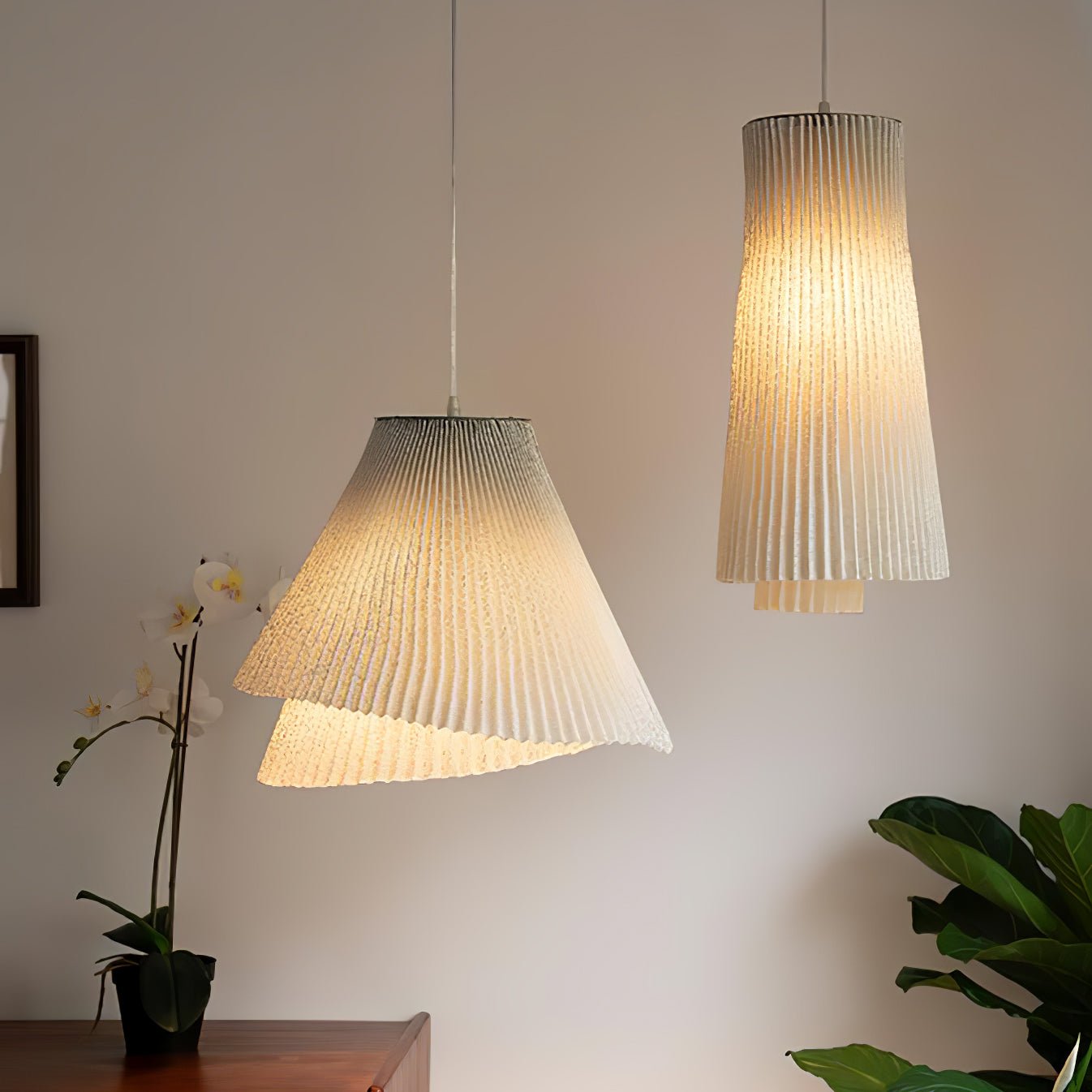Stainless Steel Pleated Pendant Lamp - Lamp Outdoor