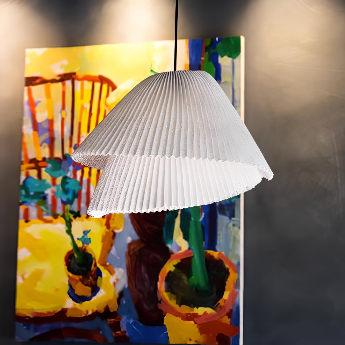 Stainless Steel Pleated Pendant Lamp - Lamp Outdoor