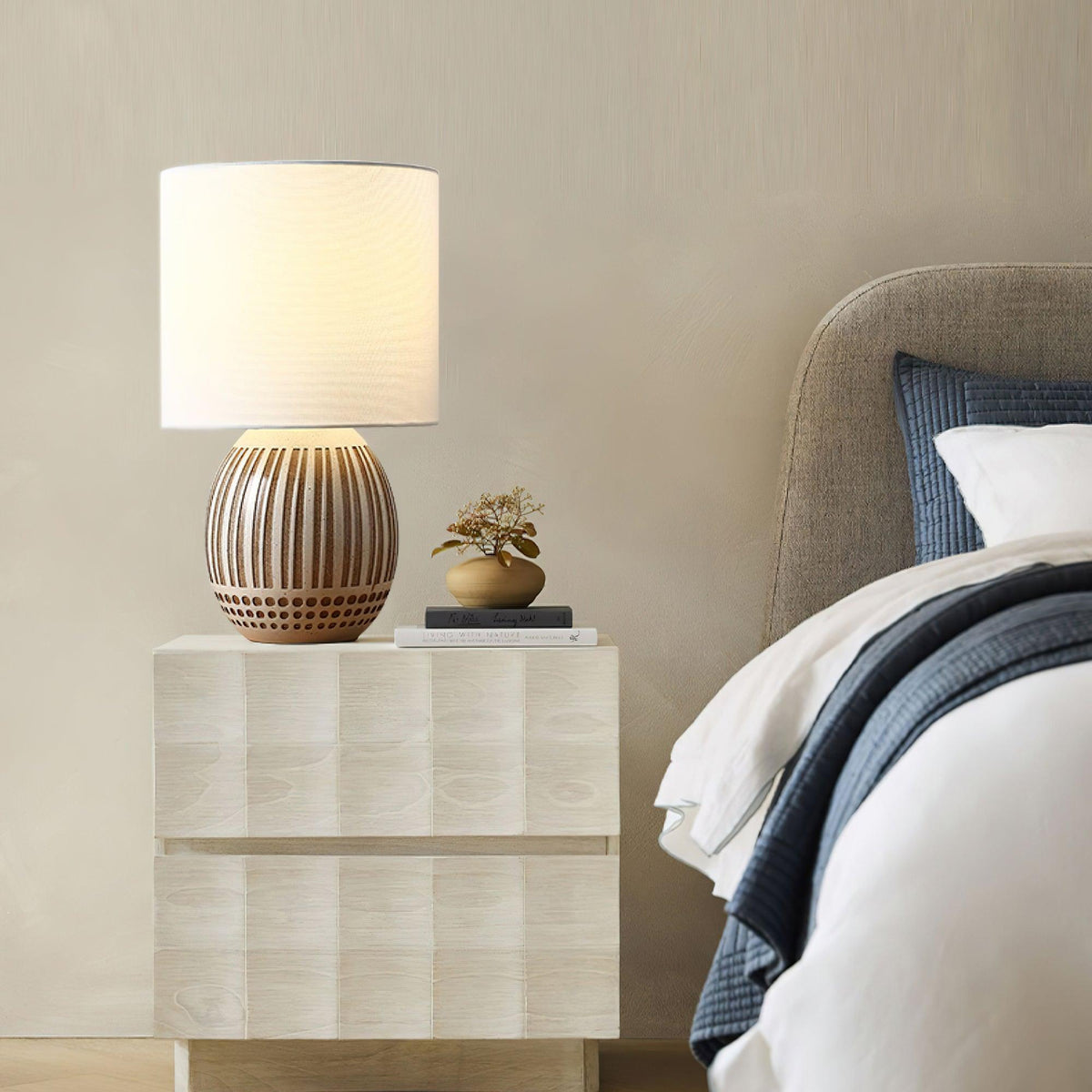 Terra Stripes Modern Ceramics Table Light