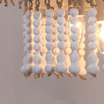 Three Tiered Wood Beaded Chandelier - Lamp Outdoor