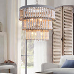 Three Tiered Wood Beaded Chandelier - Lamp Outdoor