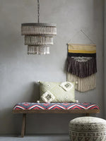 Three Tiered Wood Beaded Chandelier - Lamp Outdoor