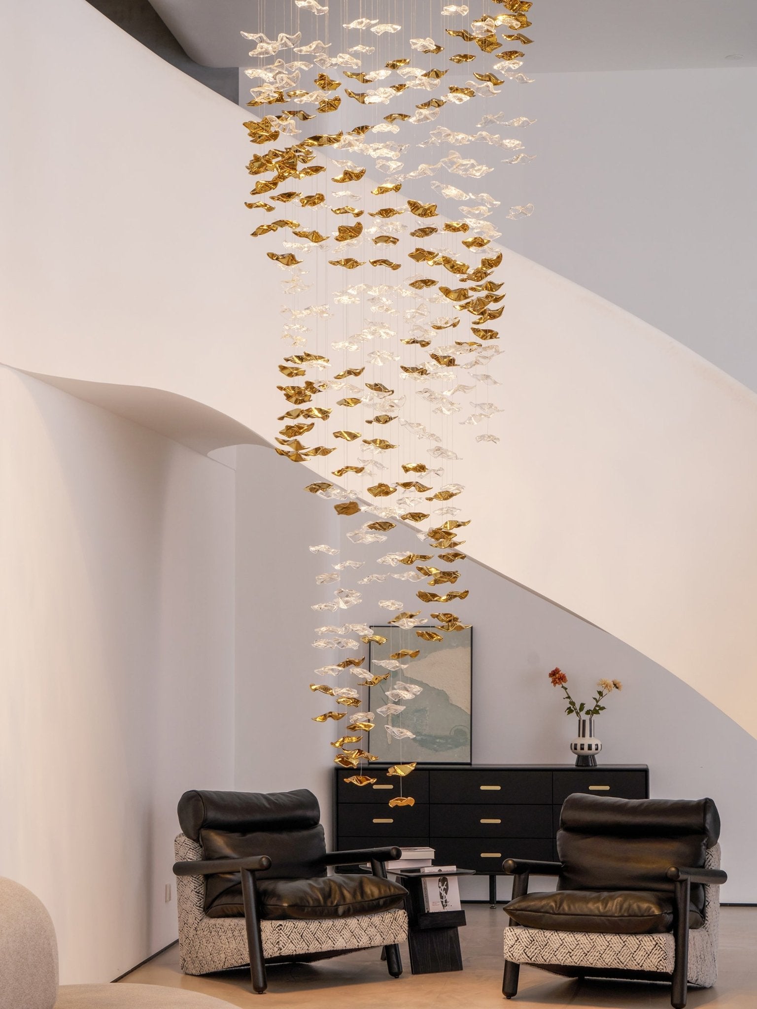 Nephele Crystal Leaf Chandelier - Lamp Outdoor