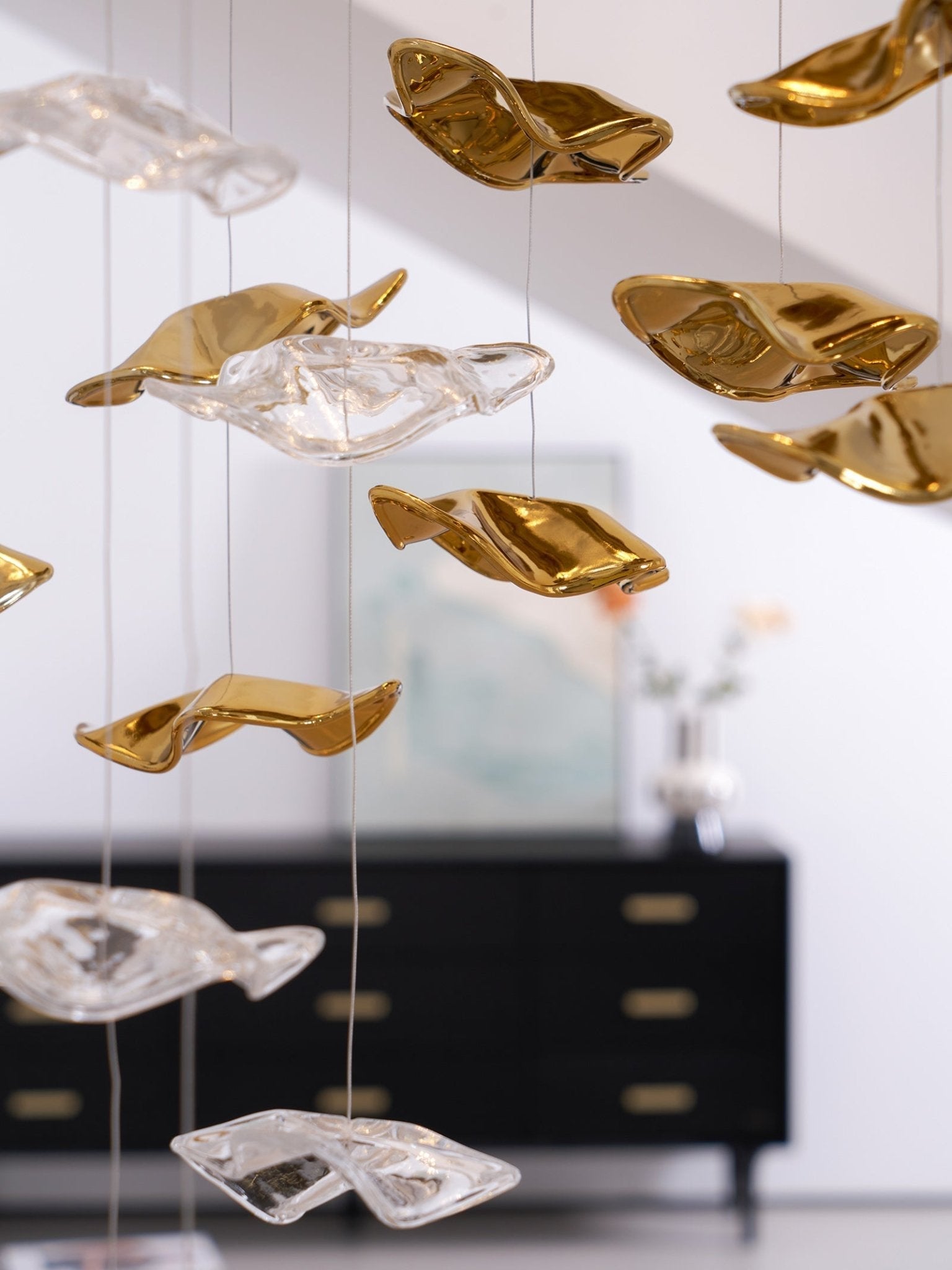 Nephele Crystal Leaf Chandelier - Lamp Outdoor