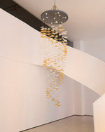 Nephele Crystal Leaf Chandelier - Lamp Outdoor